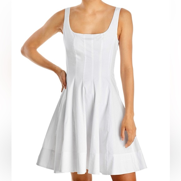 πΊπHPππΊ NWT Staud Wells Mini Dress White - Picture 8 of 16